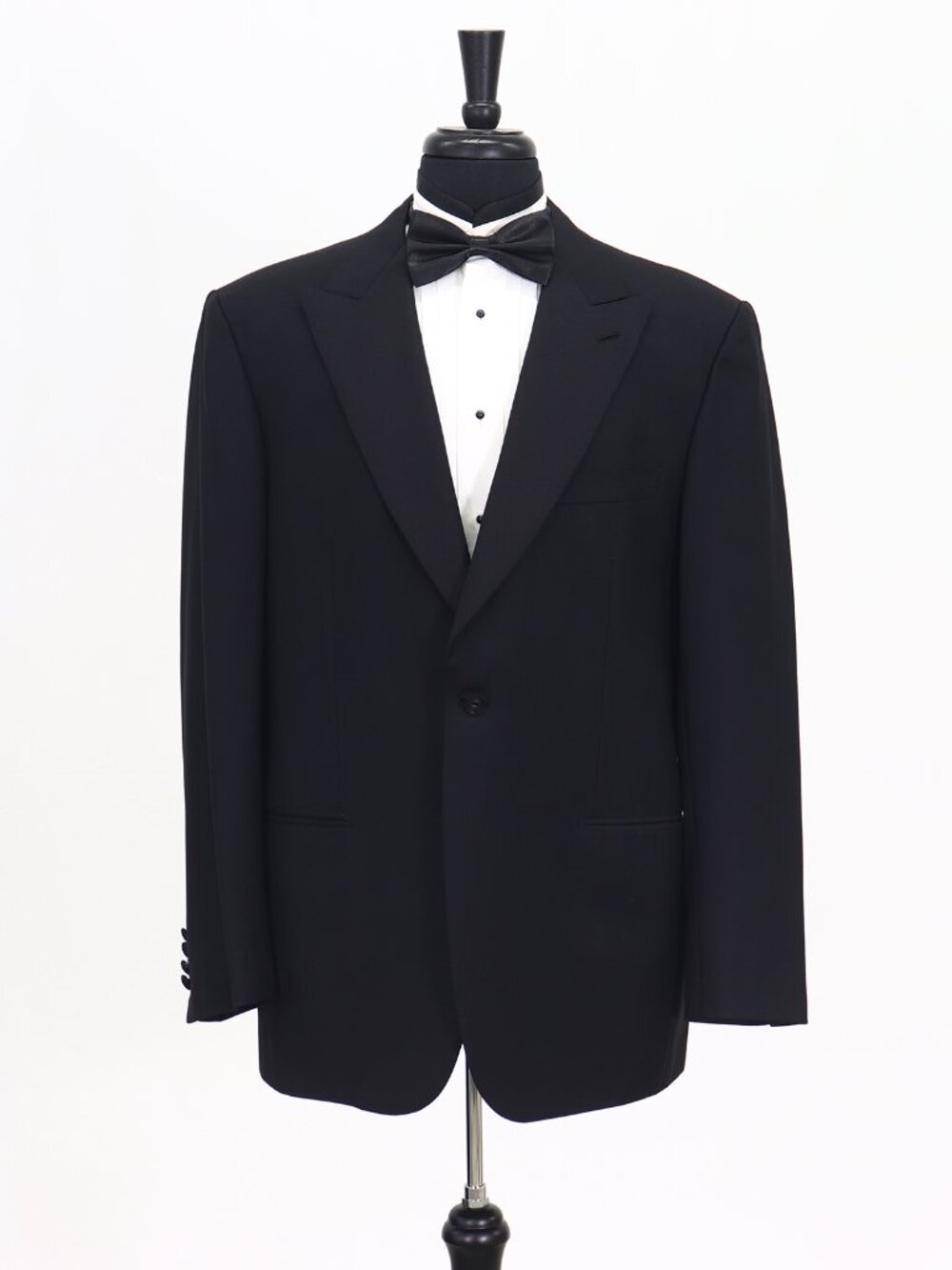 Brioni 44R Black Blazer Sport Coat Tuxedo Jacket 1-Button Solid Y940